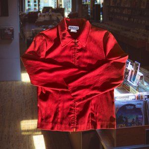 Vintage Briggs Red Jacket with Zipper Size Medium
